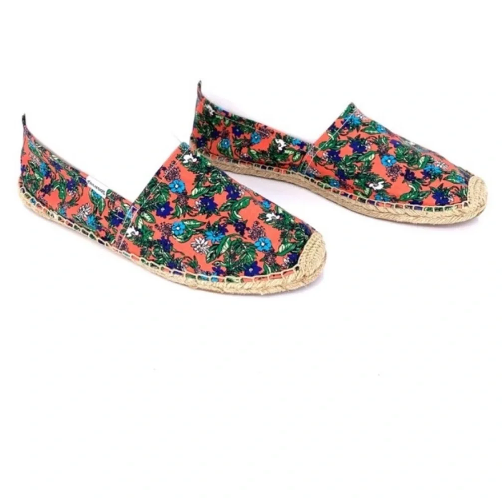 Soludos Floral Print Slip On Espadrilles Size 9.5 Summer Vacation Pool Tropical